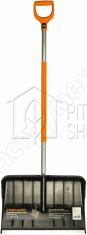 Лопата Fiskars снеговая широкая новая ручка черенок алюминиевый, совок пластик 1 520/533/ мм